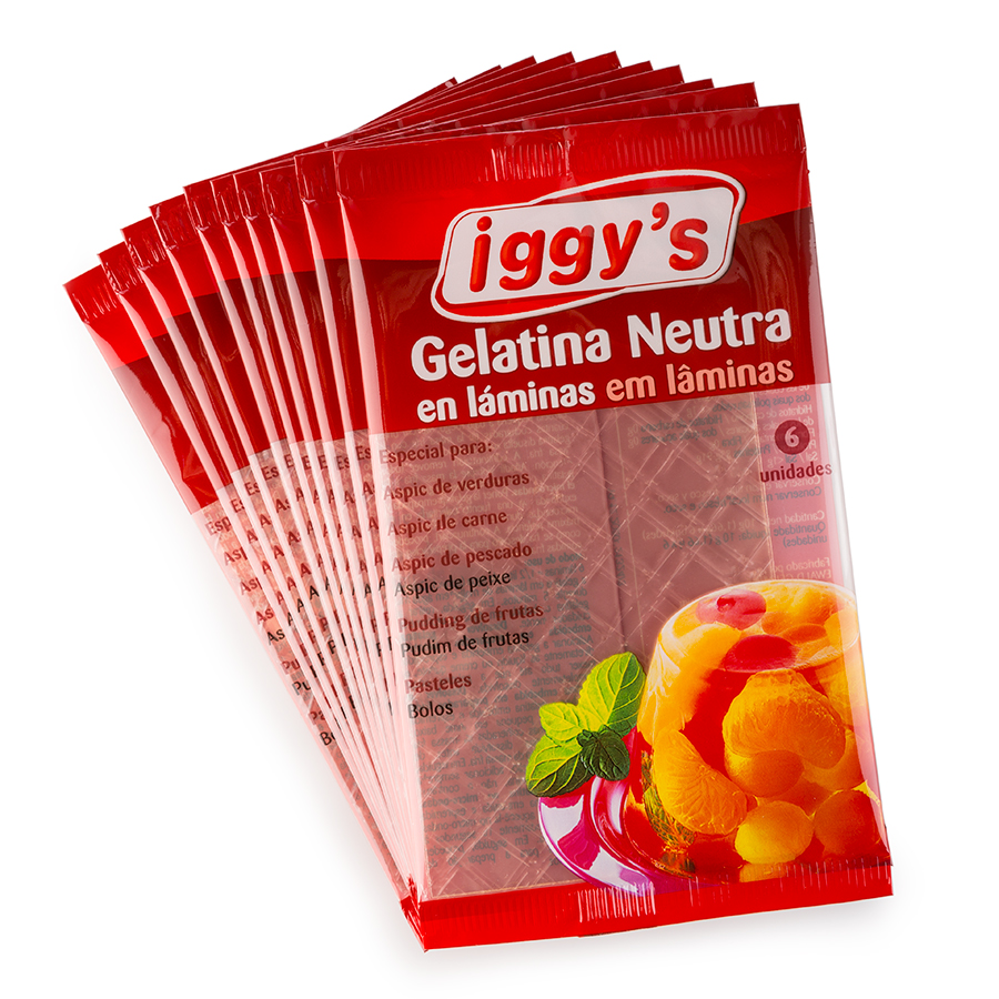 IGGY'S Gelatina en láminas 6 x 10g