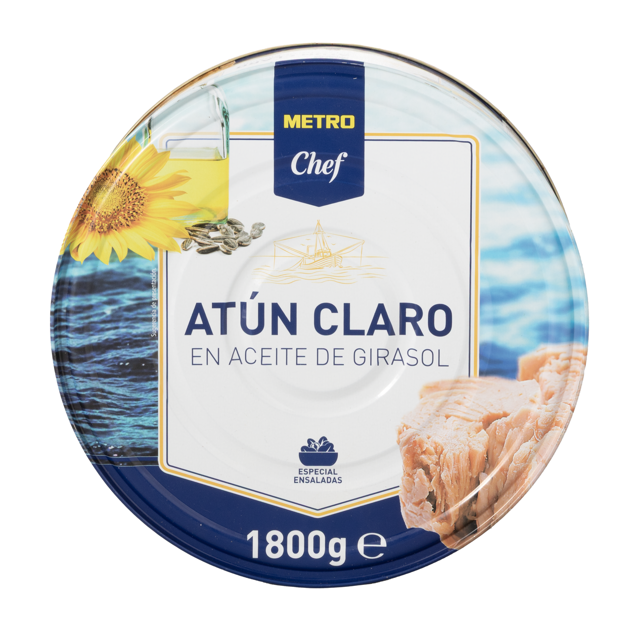 METRO Chef atún claro en aceite girasol lata 1170 gne (1800 g)