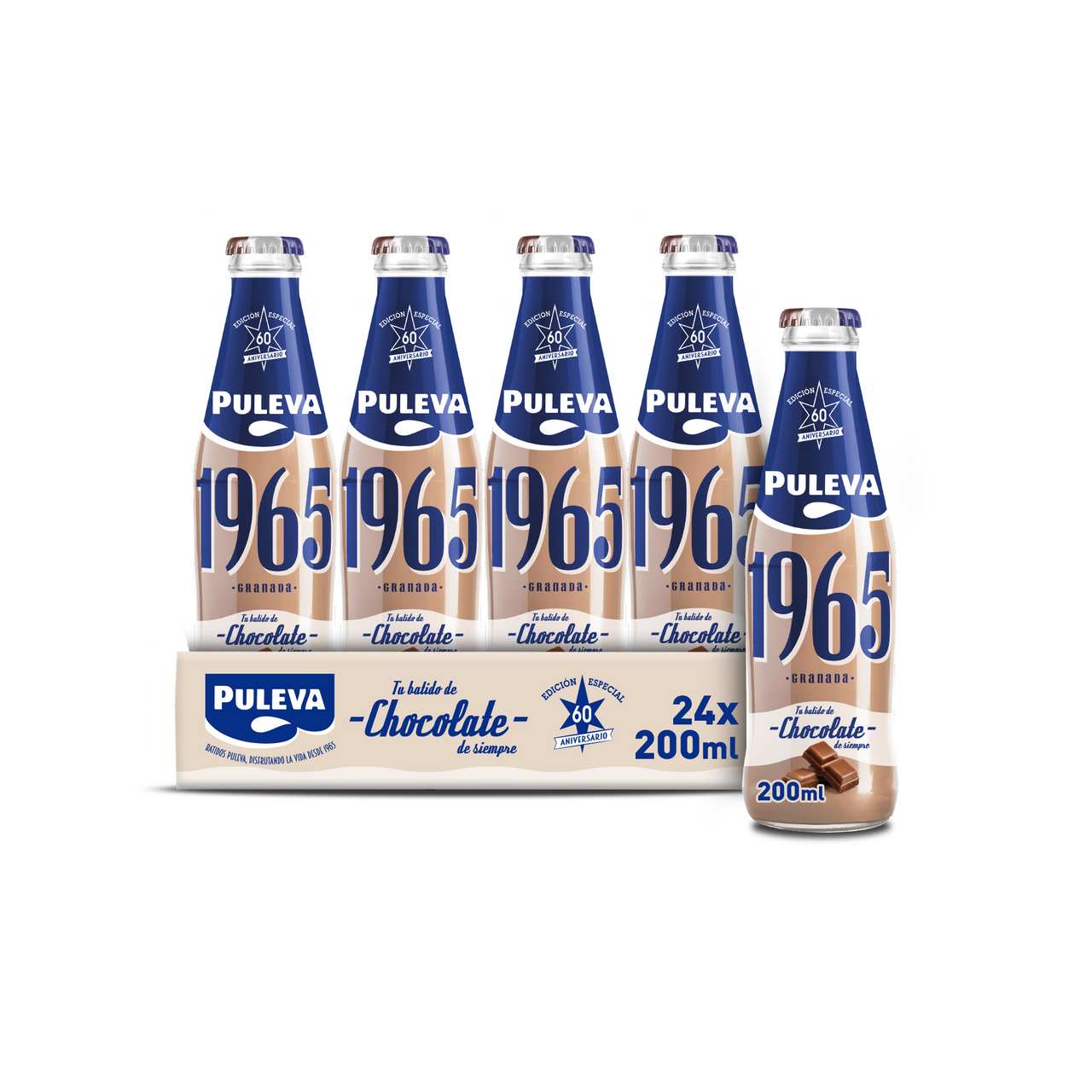 PULEVA batido de cacao botella 200 ml contiene 24 unidades