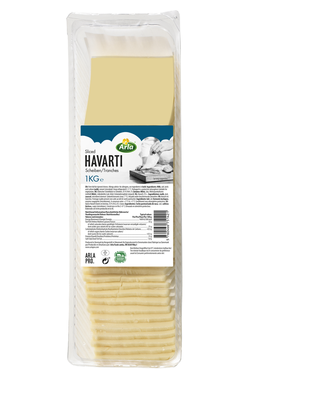 Arla queso havarti loncheado 1 Kg