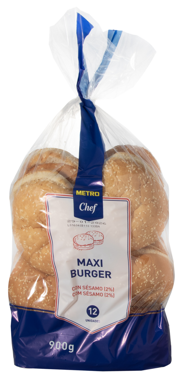 METRO Chef pan hamburguesa sésamo maxi 660 g contiene 12 unidades