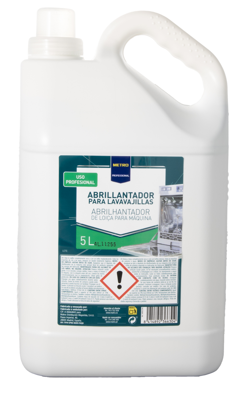 METRO PROFESSIONAL Abrillantador lavavajillas 5L