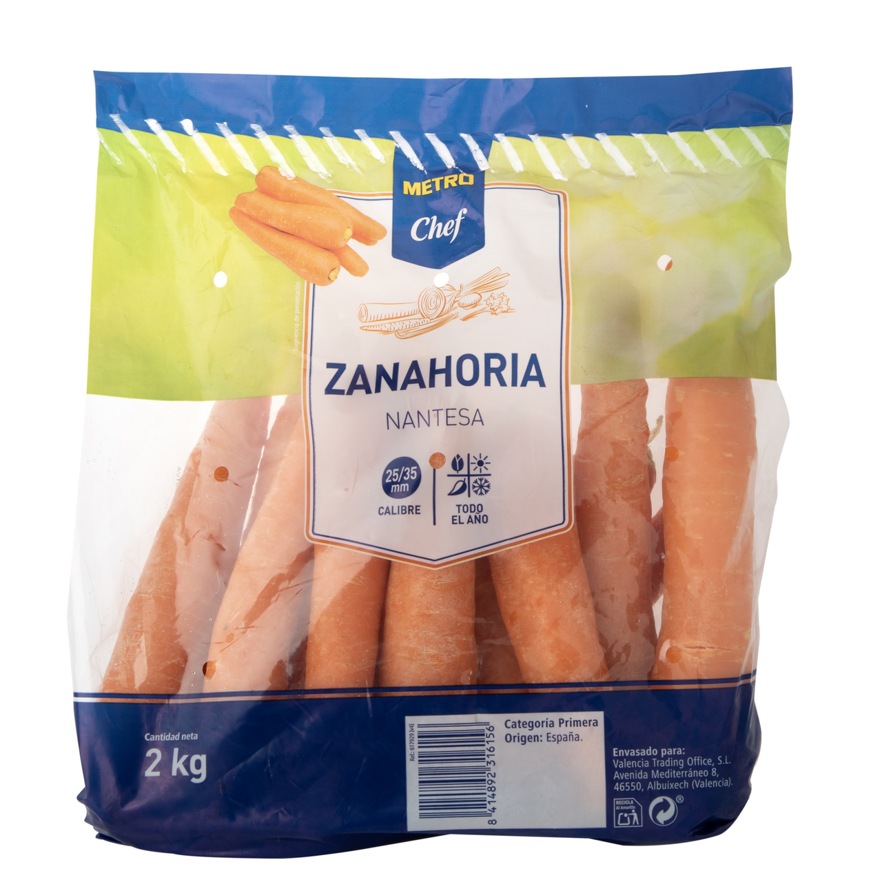 METRO Chef Zanahoria calibre 25/35 bolsa 2Kg