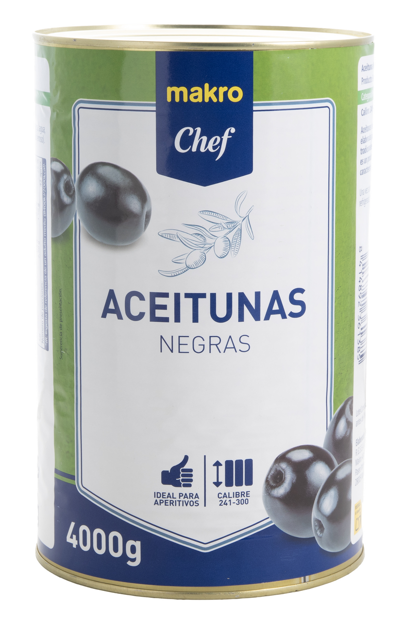 METRO Chef aceitunas negras con hueso calibre 241-300 lata 2500gne (4350 g)