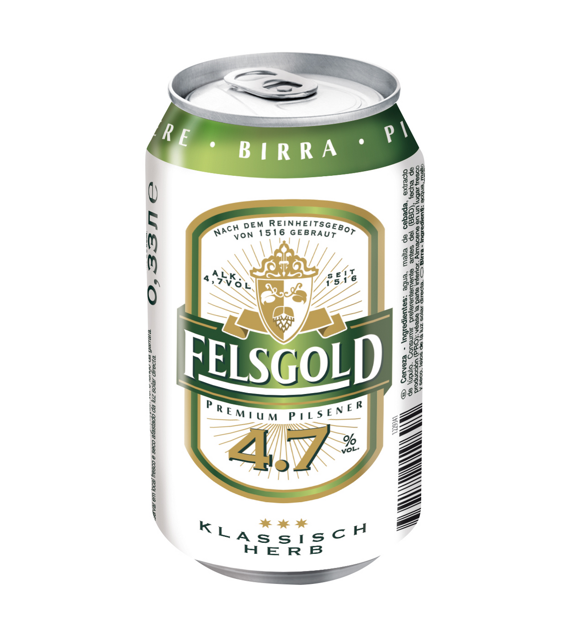 FELSGOLD cerveza alemana 33cl contiene 24 latas