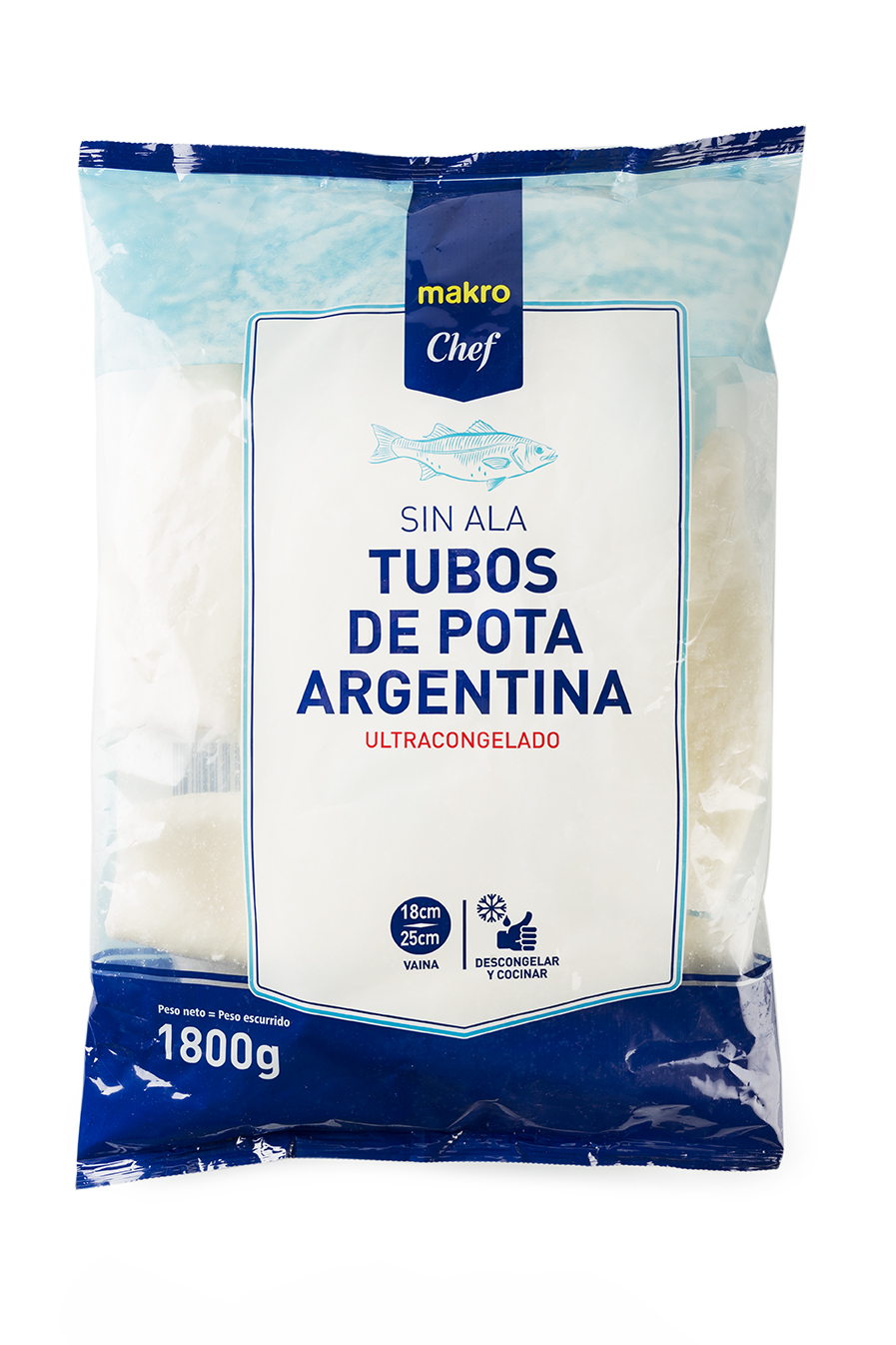 METRO Chef Pota tubo sin ala 1,8Kg 20/25 unidades