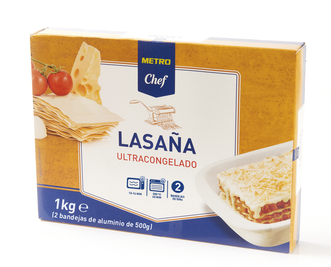 METRO Chef Lasaña boloñesa 500g contiene 2 unidades (total 1000g)