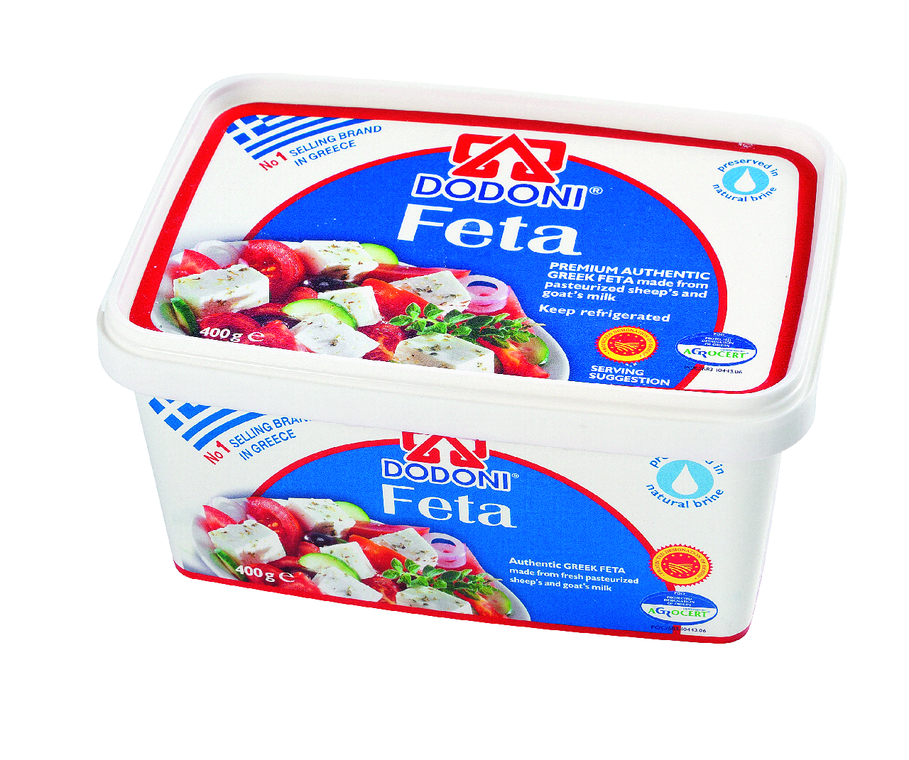 Dodoni queso feta en salmuera DOP elaborado con leche de oveja y de cabra de la región de Epirus 400 g