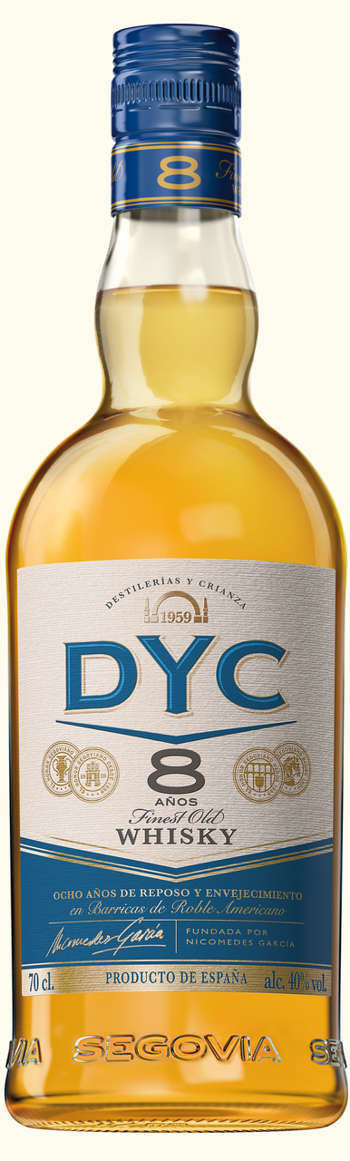 DYC whisky 8 años botella 70cl Alc. 40% vol.