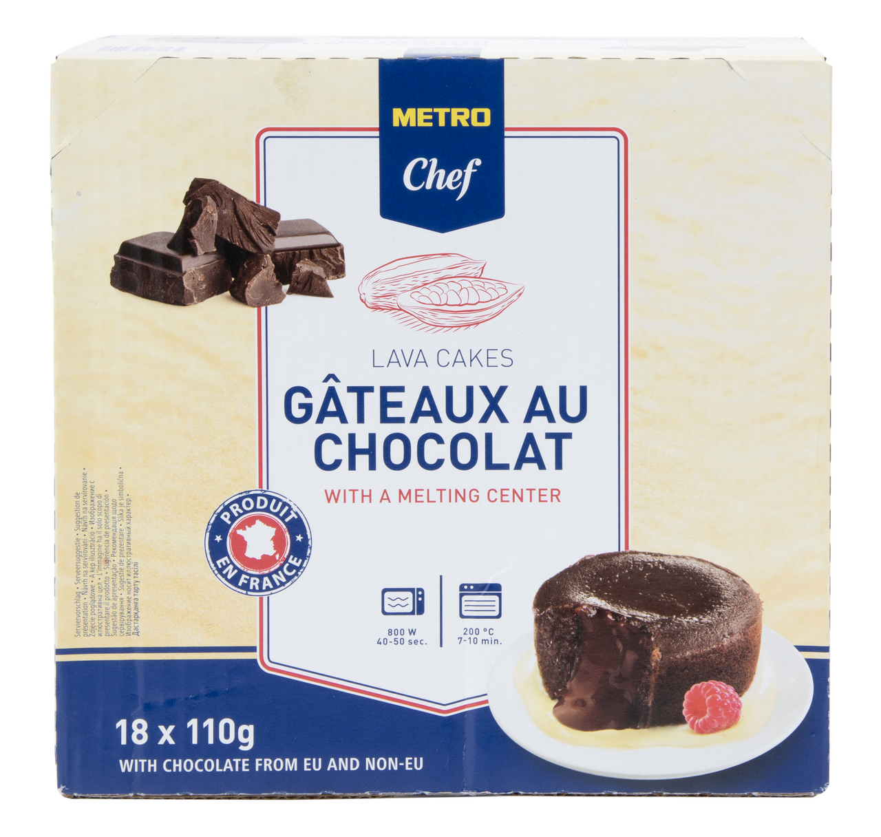 METRO Chef Coulant relleno chocolate 110g 18 unidades (1980 g)