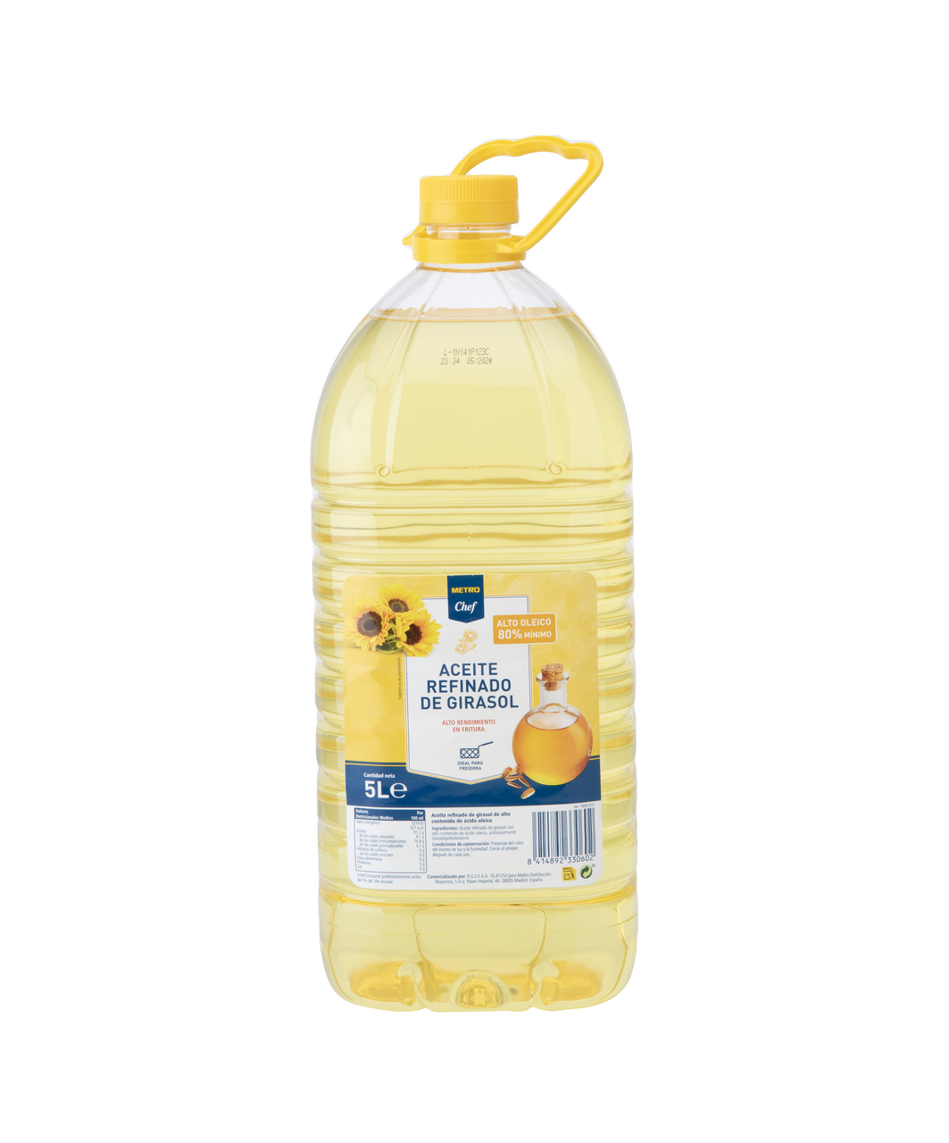 METRO Chef Aceite refinado de girasol alto oléico en bidón 5 L
