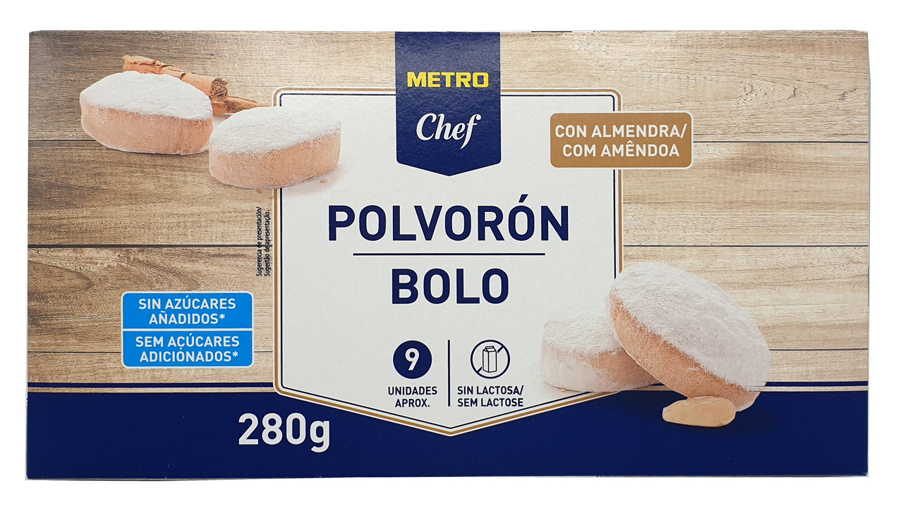 METRO Chef polvorón sin azucar 280g