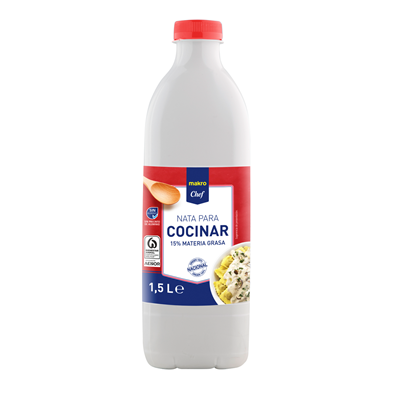 METRO Chef nata ligera para cocinar 15% materia grasa  botella 1,5 L