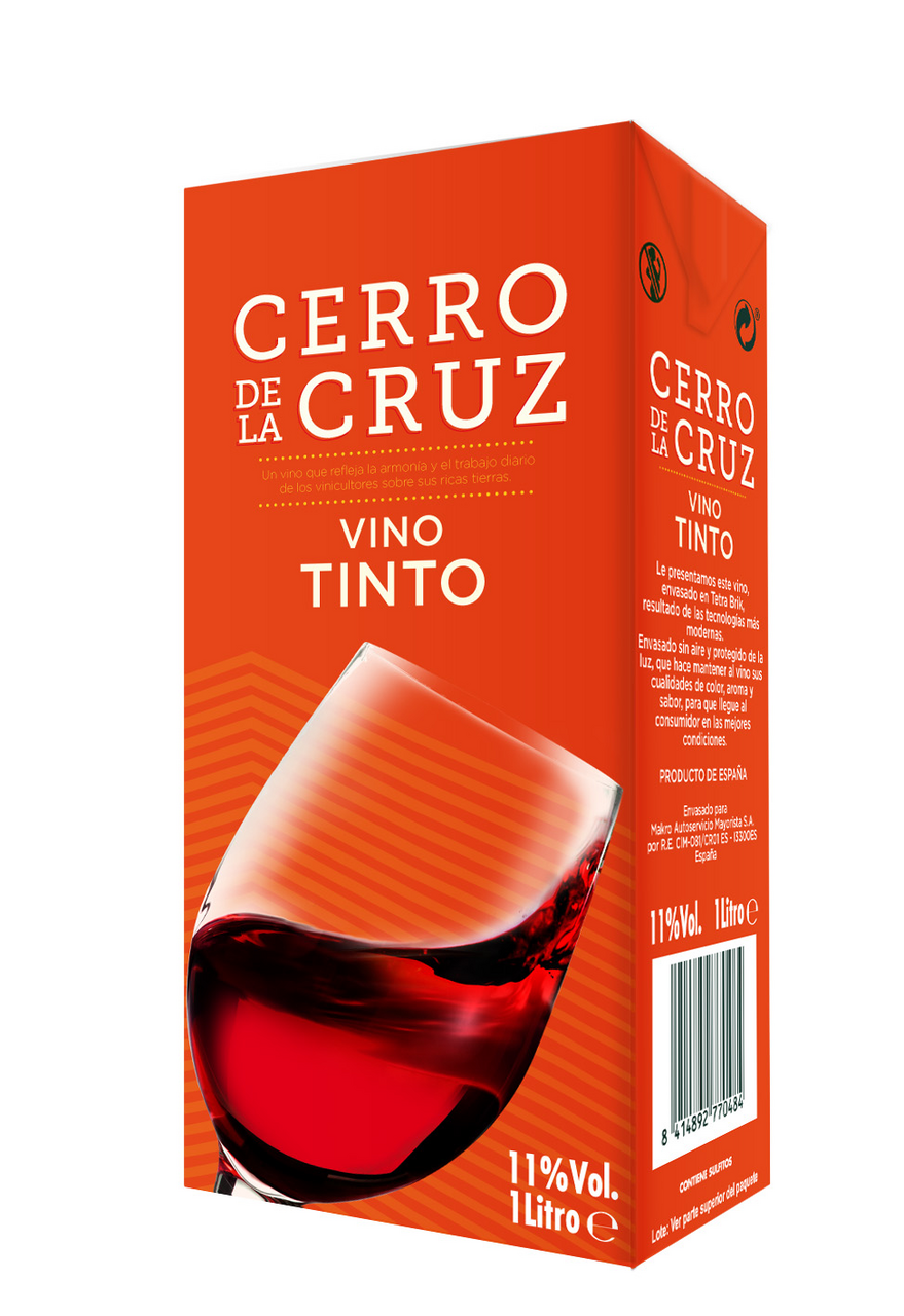 CERRO DE LA CRUZ vino tinto brik 12 unidades 1L