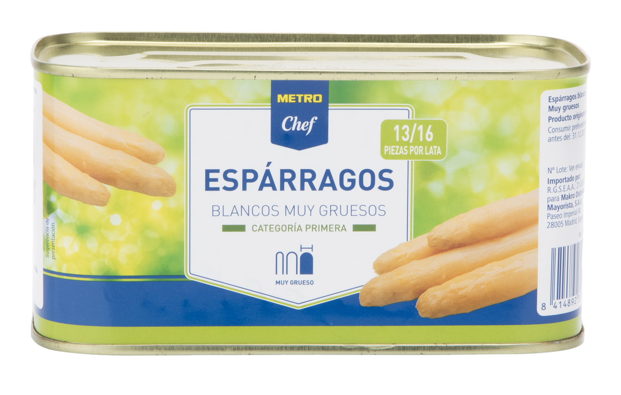 METRO Chef espárrago punta blanca 13-16 piezas lata 500gne (780 g)