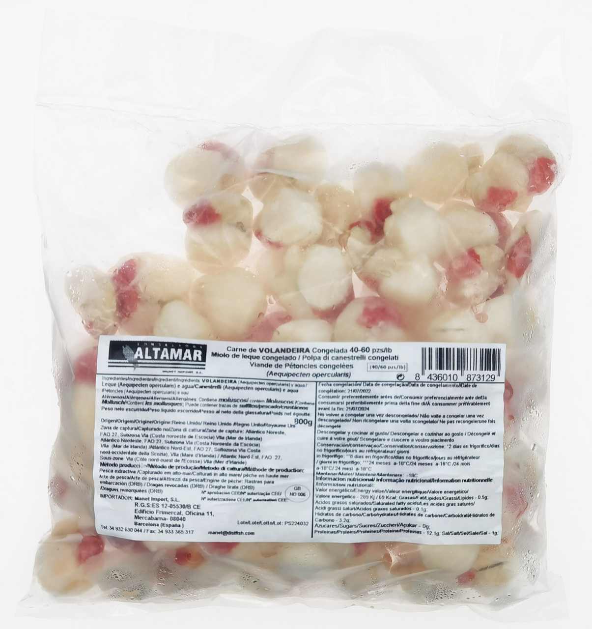 Altamar Carne volandeira 40/60 piezas 800g