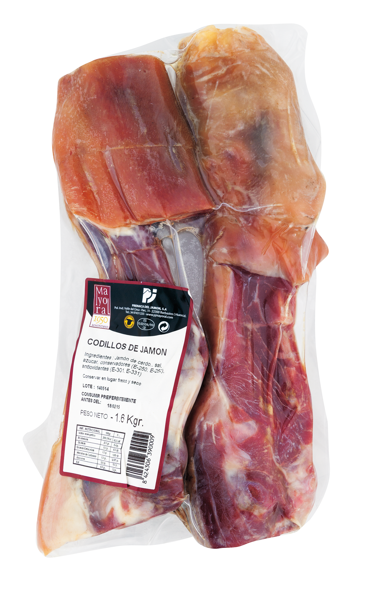 Mayoral codillos de jamón 1,6 kg aproximado
