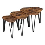 Lot de 3 tables gigognes petite tables d’appoint bouts de canapé pour salon empilable robuste assemblage facile structure en acier style industriel m