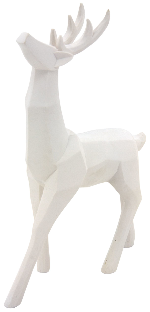 AUBRY GASPARD Cerf d/éco en r/ésine Blanche Origami