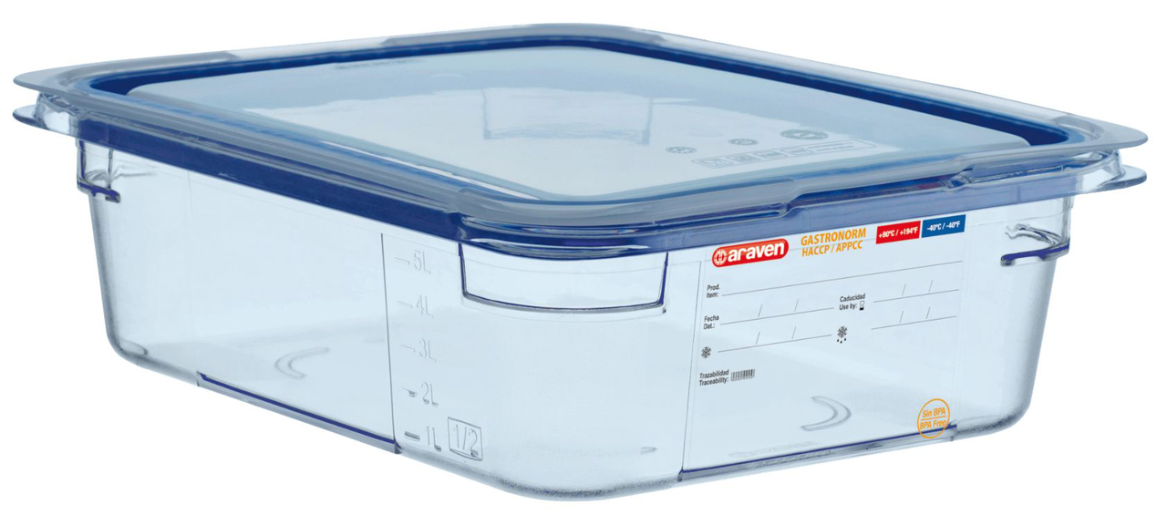 Araven Bac gastro ABS GN1/2 H.10 cm + couvercle