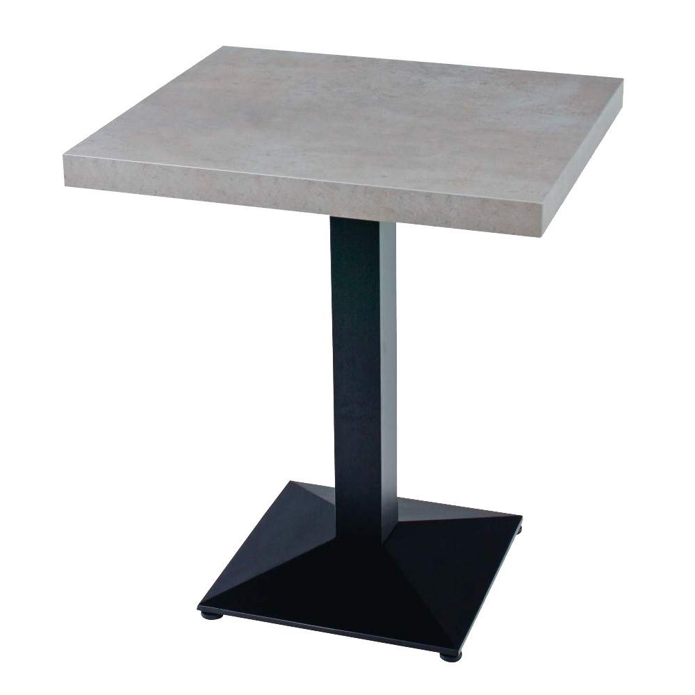 Table de restaurant Durolight béton et noir 68 x 68 cm