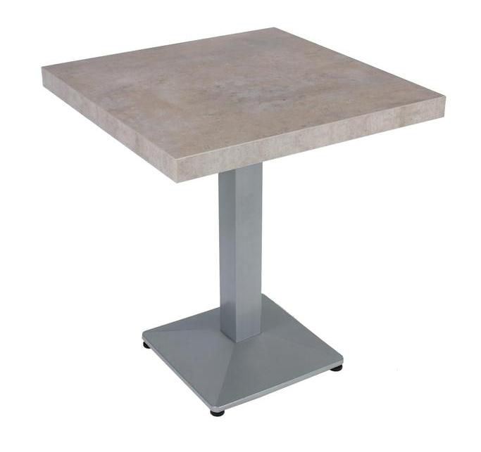 Table de restaurant Durolight béton et silver 68 x 68 cm