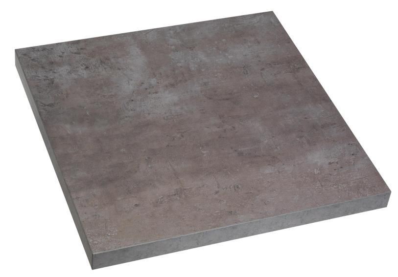 Plateau de table Chant ABS carré béton 60 x 60 cm