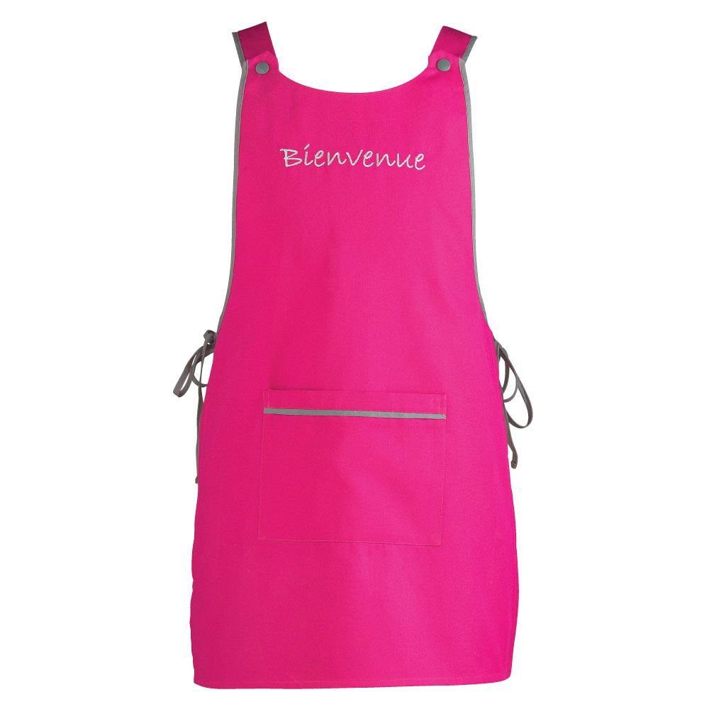 Tablier chasuble Bienvenue fushia
