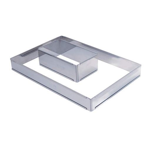 Cadre à tarte inox extensible rectangle 21.5 x 11.5 cm H.4 cm De Buyer