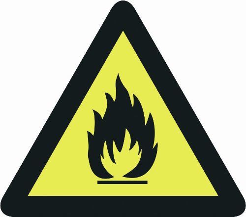 Picto adhésif Triangle Flamme