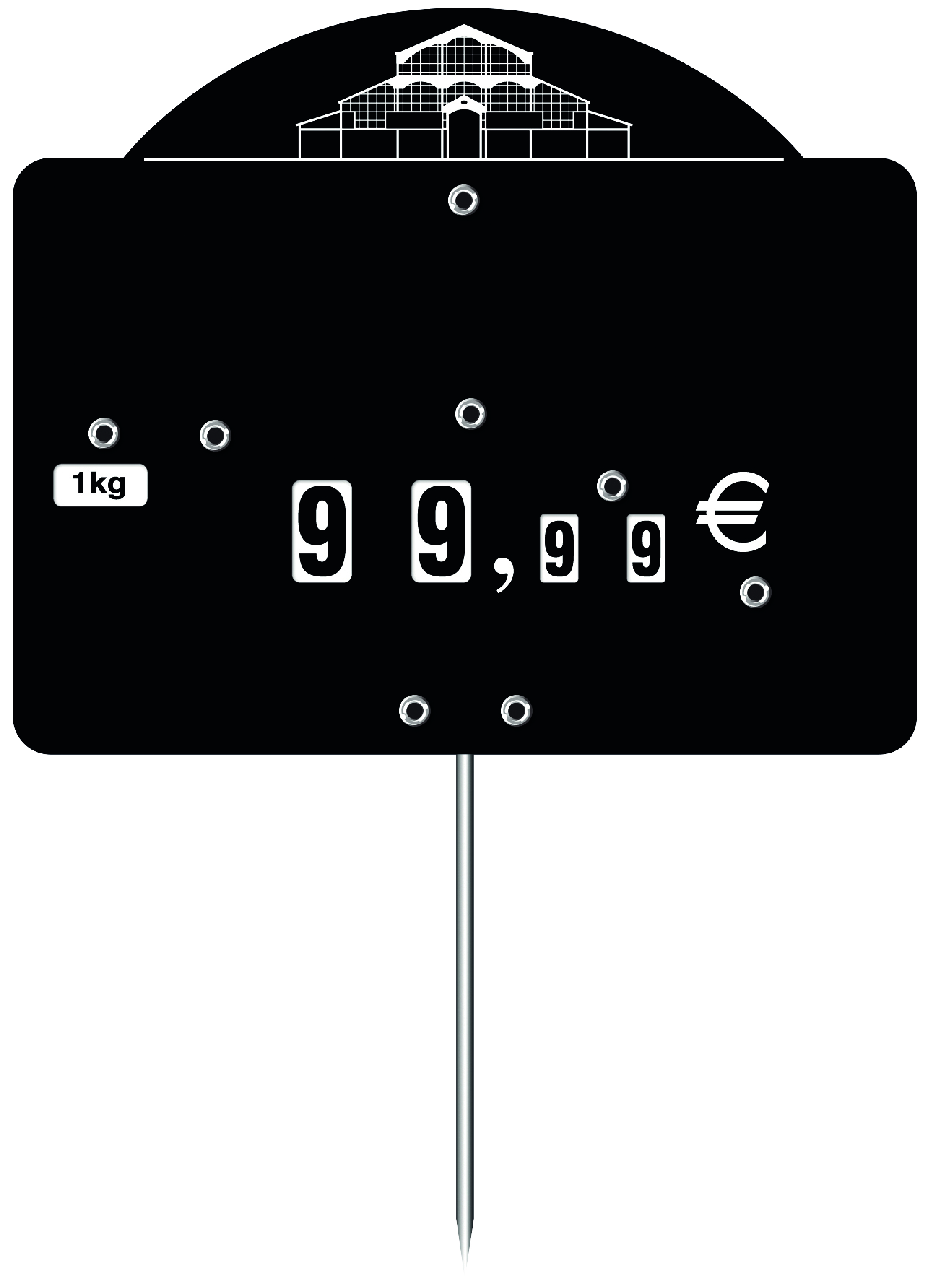 Etiq Etal Etiquette Halles sur pic avec roues x 10