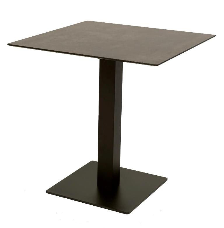 Table de restaurant Austral béton et noir 60 x 60 cm