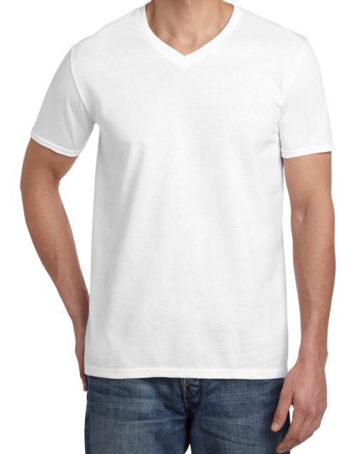 Tee-shirt manches courtes col V blanc T.S