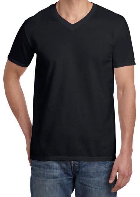 Tee-shirt manches courtes col V noir T.S