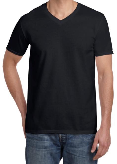 Tee-shirt manches courtes col V noir T.M