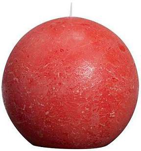 Bougie boule Rustic Rouge 14.5 cm