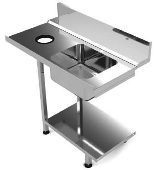 Silanos Table de prélavage 120 gauche inox avec trou vide déchets