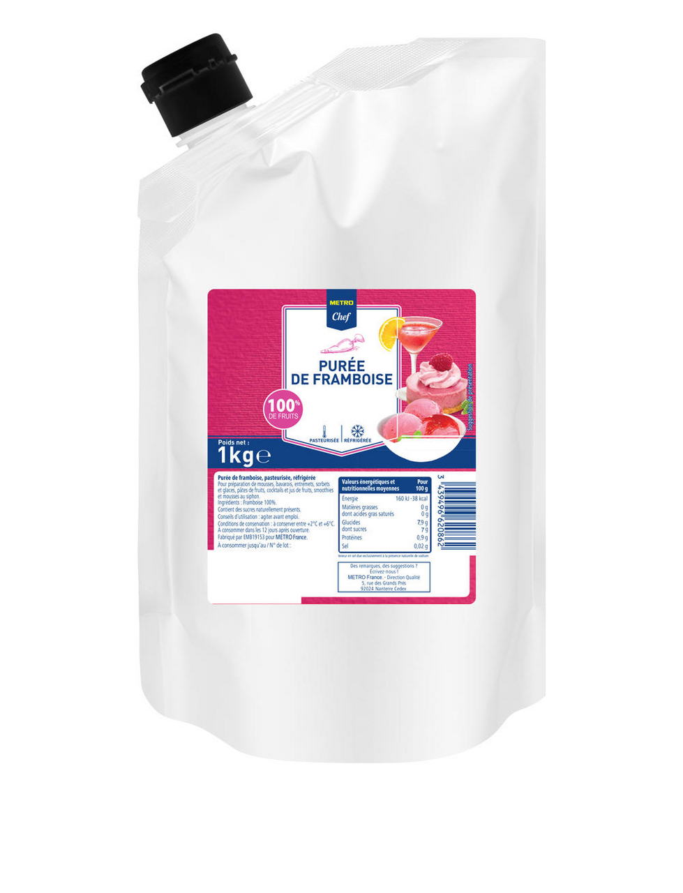 METRO Chef Purée de framboise 100 %1 kg
