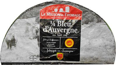 LA MAISON DU FROMAGE Bleu d'Auvergne AOP 1/4 fourme