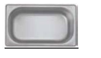 Bac gastro inox GN 1/4 H.6.5 mm plein sans anses