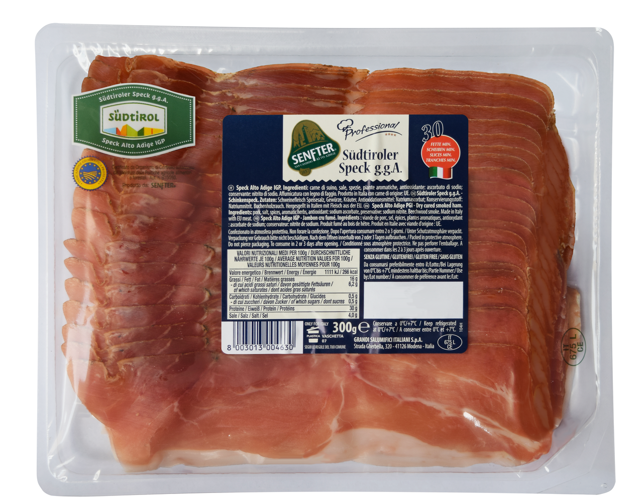Casa Modena Jambon Speck IPG tranché 300 g