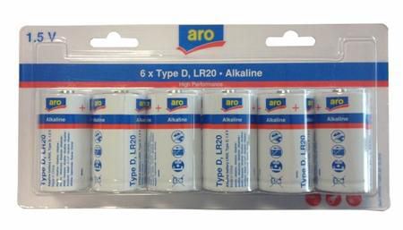 Pile alcaline LR20 x 6 Aro