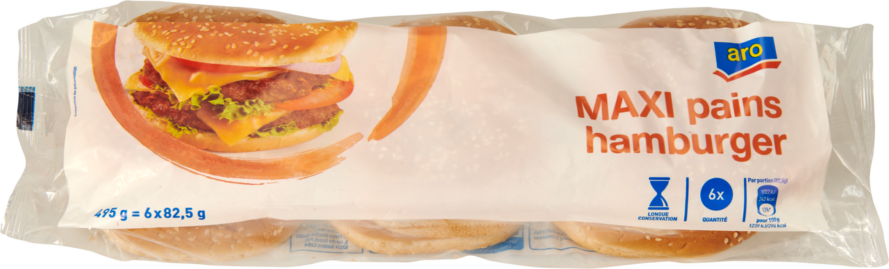 aro Pain hamburger maxi 6 x 82 g