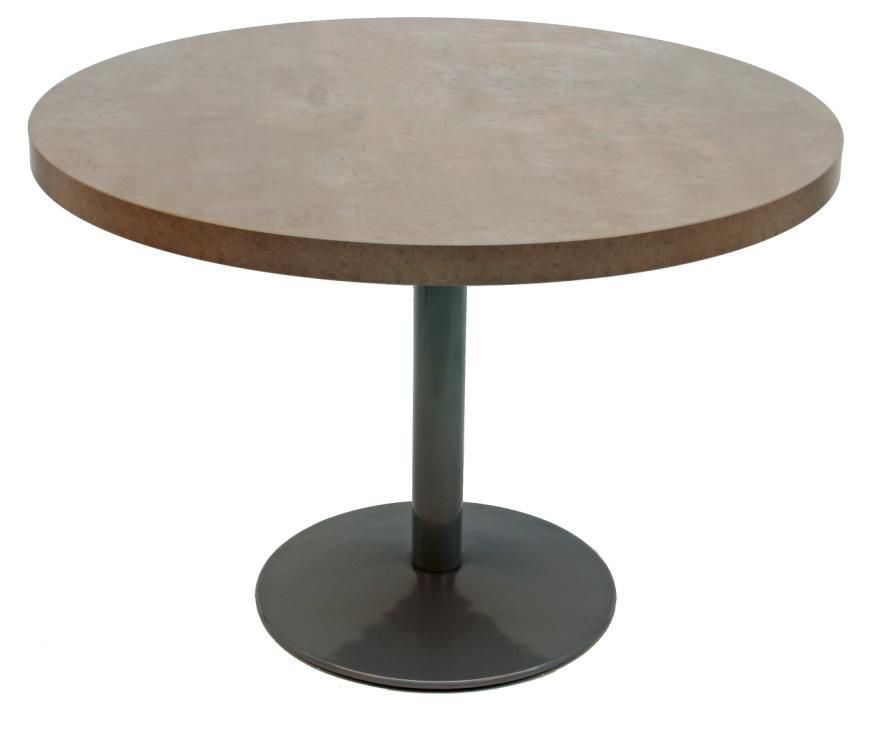 Table de restaurant ronde Durolight béton et noir 110 cm