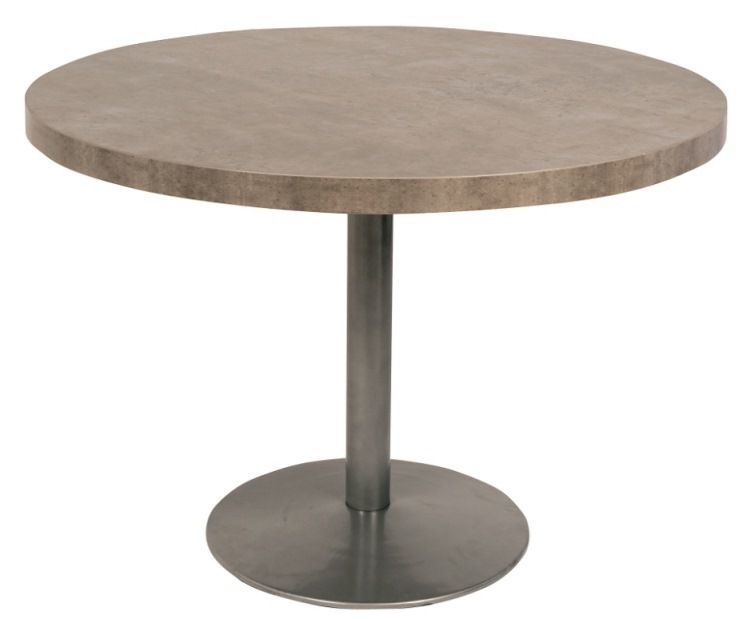 Table de restaurant ronde Durolight béton et silver 110 cm
