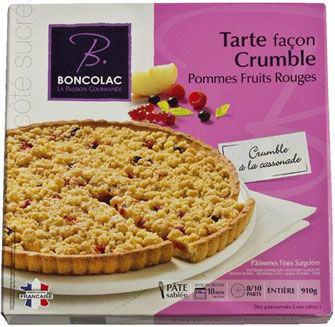 Boncolac Tarte crumble pommes fruits rouges 910 g