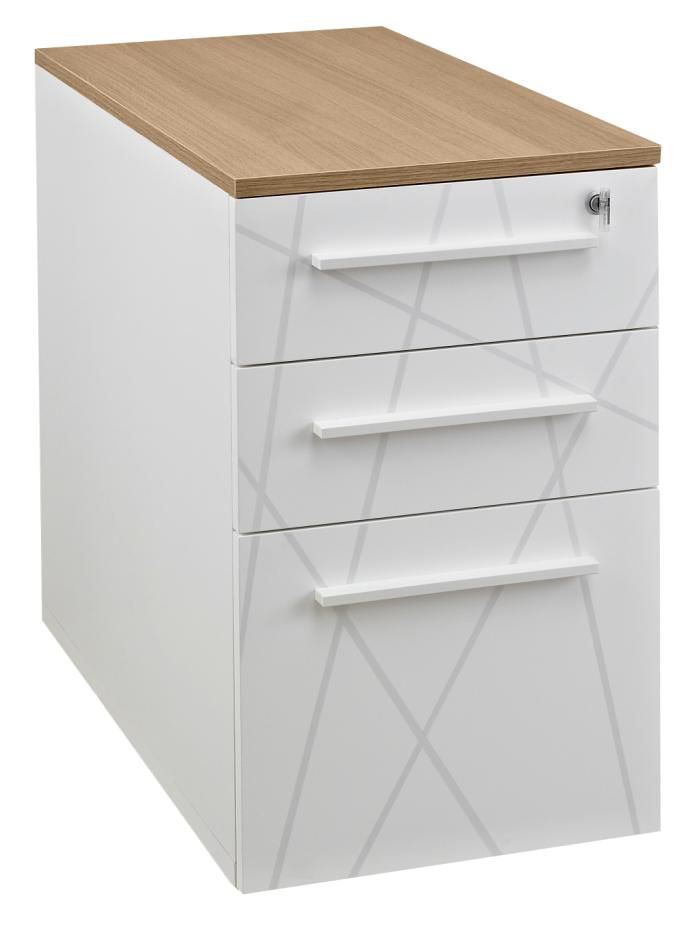 Caisson fixe hauteur bureau Sunday blanc