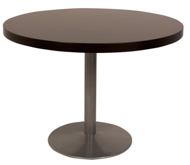 Table de restaurant ronde Durolight wengé et silver 110 cm