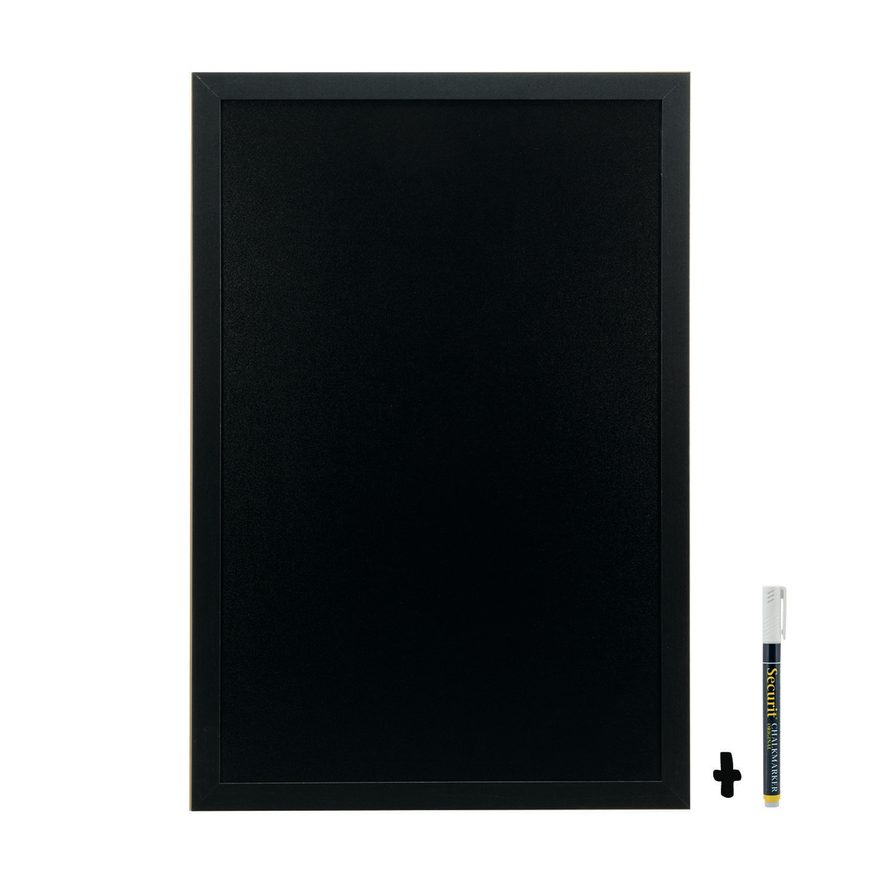 Securit Ardoise Woody 40 x 60 cm noir avec 1 feutre