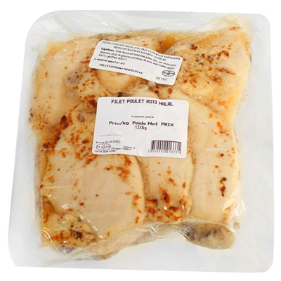 Filet De Poulet Cuit Roti Halal 1 3 Kg Environ Metro